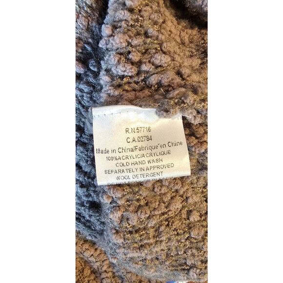 Kroshetta by Papillon Chunky Knit Sweater Mini Dress & Fringe Hem Scarf Set Med - Picture 9 of 10